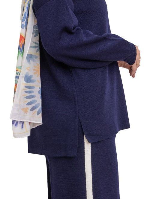 Medieval Blue Line Knit Suit - Khotwh